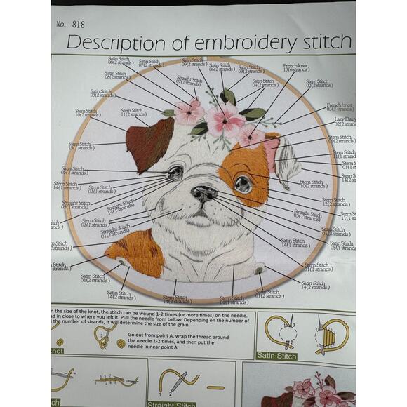New Dog Embroidery Kit - Bulldog - No. 818 - Picture 2 of 3